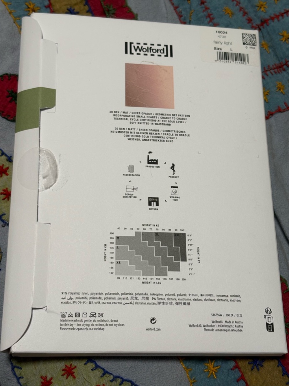 ♥️MOVING SALE! 
💕Wolford Sheer Tights w/ Hearts 💕 - Picture 2 of 6